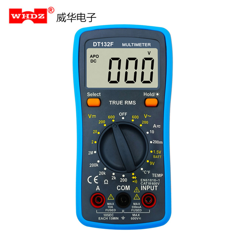万用表 数字万能表 真有效值测量DT132F电工仪表小型电工仪表