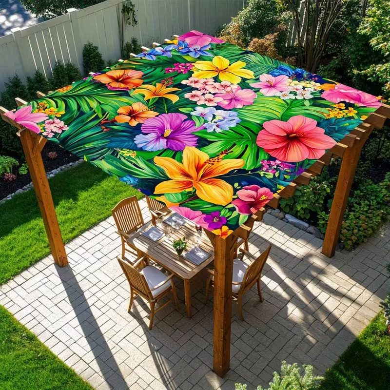 Cross-Border Jit Bohemian Mandala Floral Gradient Color Outdoor Sunshade Curtain Sunshade Cloth Canopy Factory Direct Sale