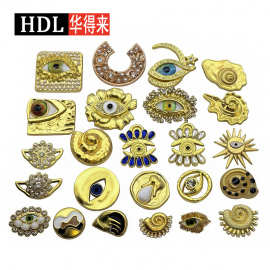 跨境热销恶魔之眼金属手缝扣 欧美复古风镶钻眼睛装饰扣毛衣开衫