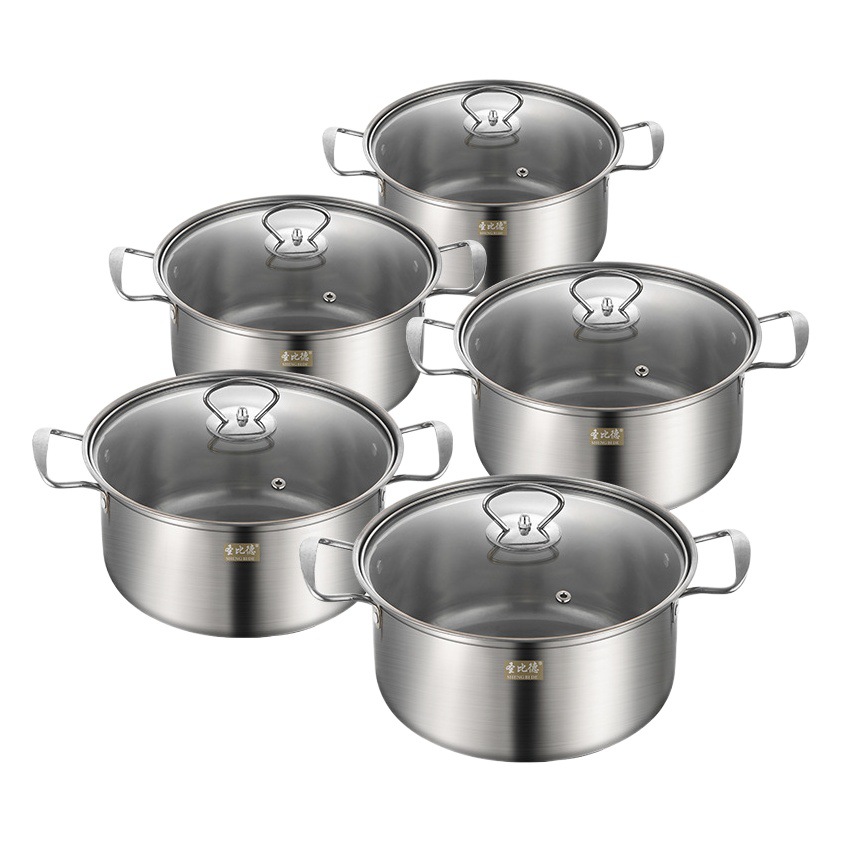 Directo de fábrica de acero inoxidable olla traje Sudeste Asiático de Cocina olla de sopa olla traje de oro mango olla conjunto