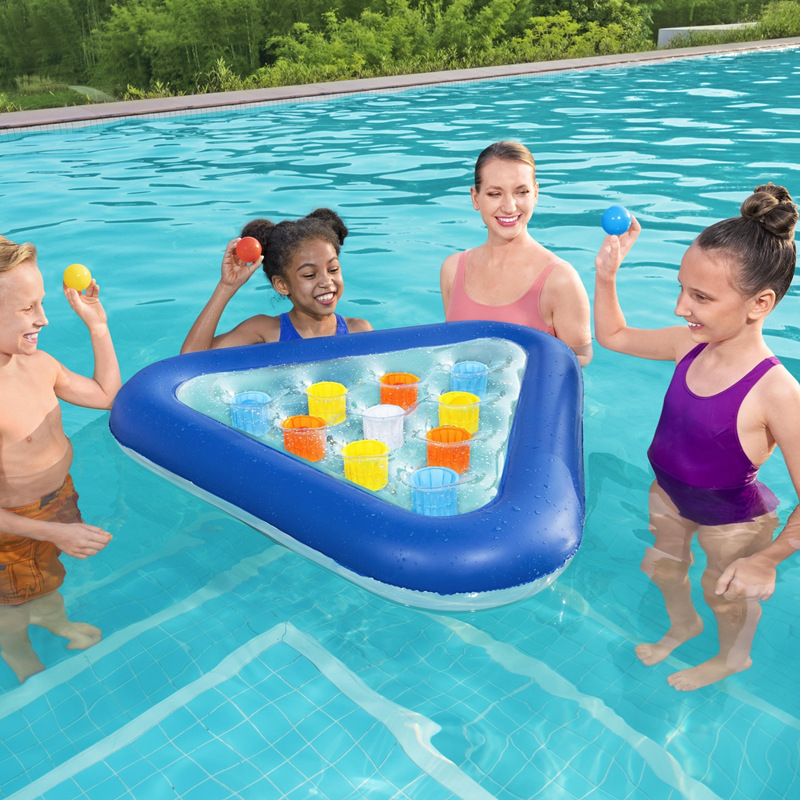 Parque acuático piscina de voleibol infláble piscina infantil puerta de fútbol juguetes rack de baloncesto multijugador plato