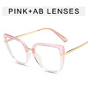 Fashionable metal brand trend glasses, cat's eye, European style