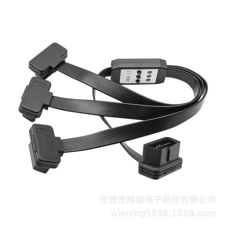 OBDII 16针外螺纹至Molex3.0 12针扁平OBD Molex 12P电缆