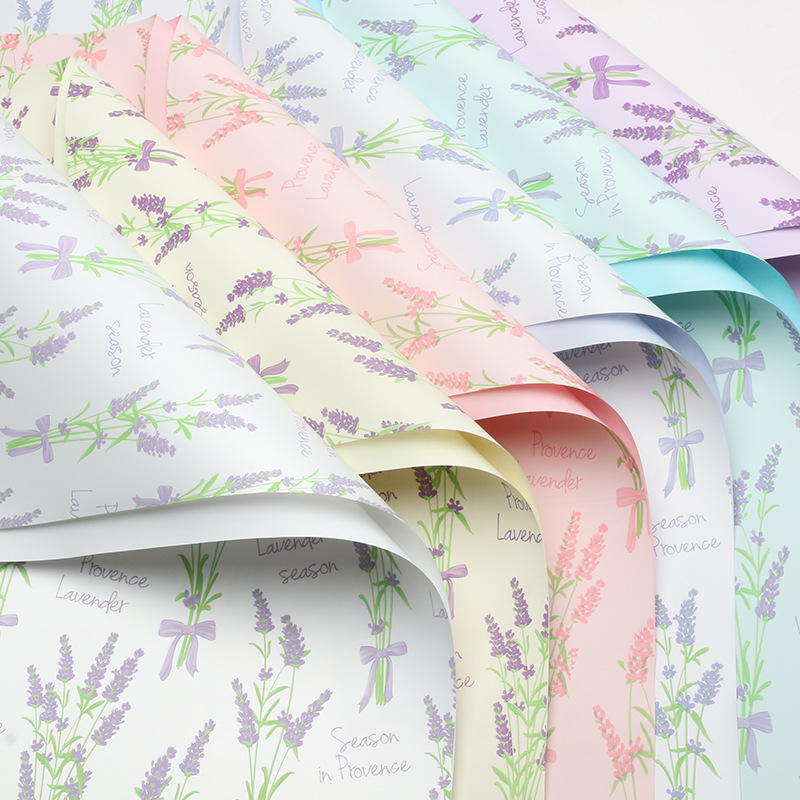 HUAXI PEWIN Papel de lavanda flor flor flor florista ramo DiDi regalo papel de envoltura de flores materiales de papel elegantes