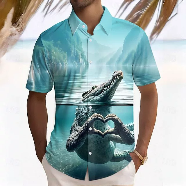 Wish Трансграничные Горячие Распродажа Amazon Внешняя торговля 3D Цифровая печать Персональная европейская и американская мода мужская летняя рубашка с короткими рукавами