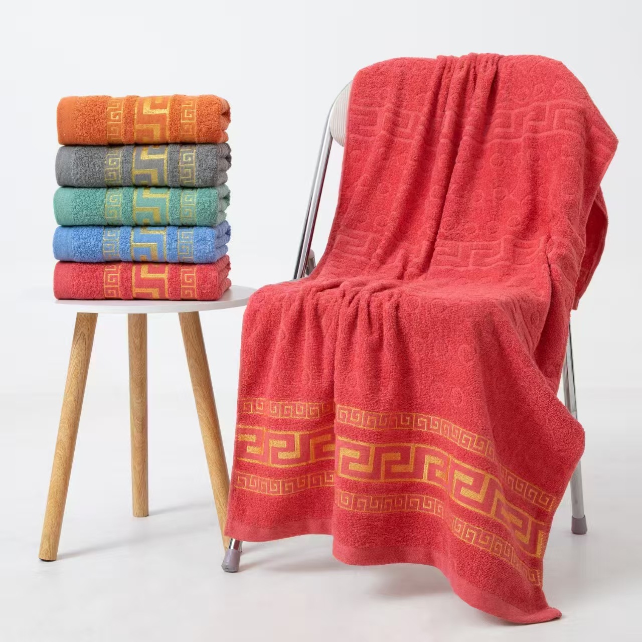 Pure Cotton Bath Towel Super Absorbent Soft Thick Jacquard Hotel_voghion.com