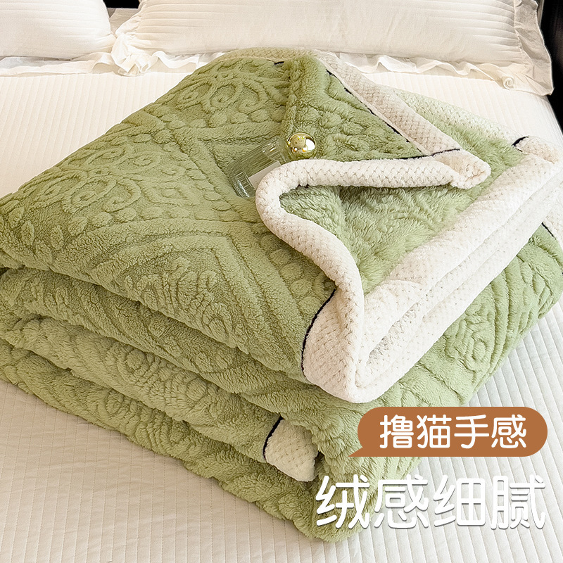 Duas caras tallado leche mantas de peluche más sábanas de peluche de invierno de coral mantas de peluche de oficina de estudiantes mantas de siesta