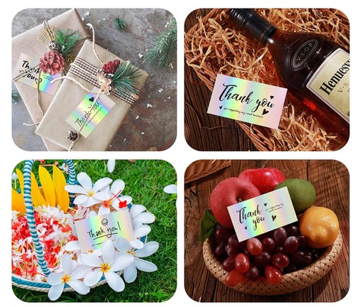 Card with writeable laser rainbow thank you card gift packaging thank you card foreign trade cross-border wholesale