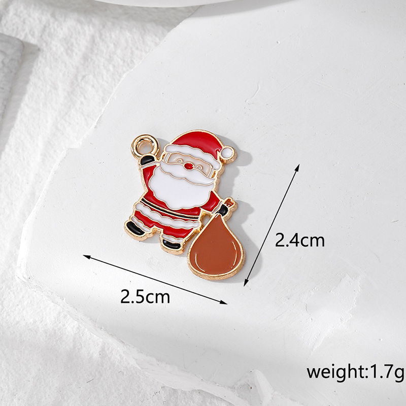 12g Weight Pendant Jewelry Making Type DIY Jewelry Accessories Classification 10 PCS/Package Quantity Alloy Material Christmas Festival Santa Claus Pattern Enamel Design Cartoon Style Style 10 PCS/Package Alloy Santa Claus Pendant 1