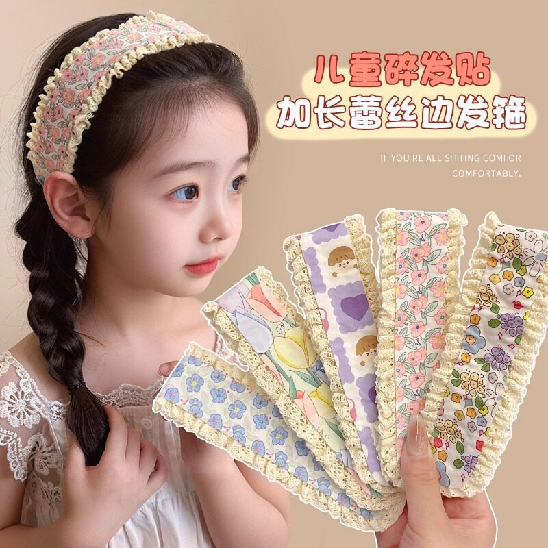 Sweet floral fringe stickers 2026 new model, non-damaging hair tidying magic stickers, hair accessories for girls