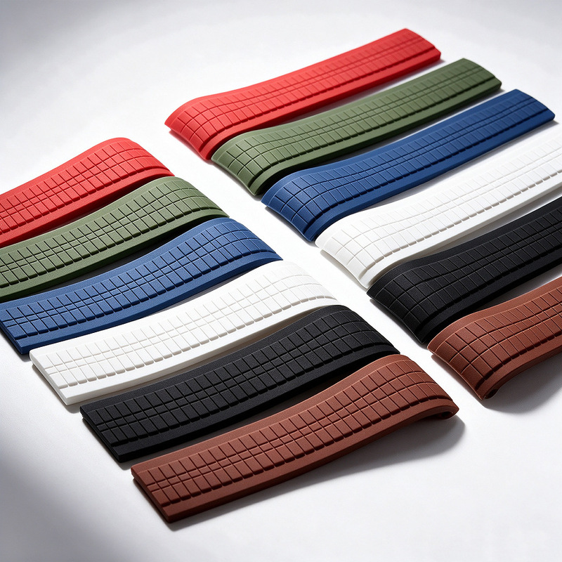 Steel Stud Silicone Watch Strap Compatible with Patek Philippe 5164/5167 Men's Sports Rubber Strap 21mm Steel Stud Silicone Watch Strap Compatible with Patek Philippe 5164/5167 Men's Sports Rubber Strap 21mm