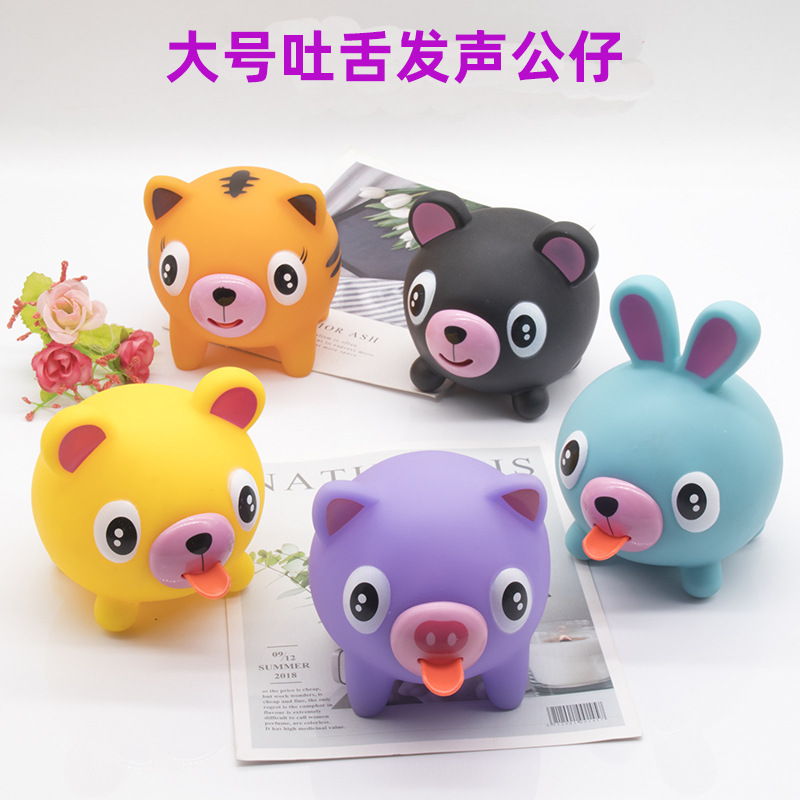 Cute Talking Tongue-Out Doll, Squeeze Fun, Children's Stress-Relief Toy, Talking Small Animal Stress Relieving Toy