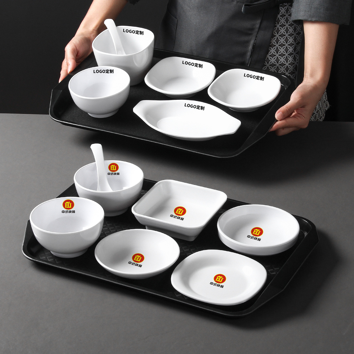 密胺盘子产妇月子餐具套装餐盘自选套餐组合自助中式快餐店专用盘