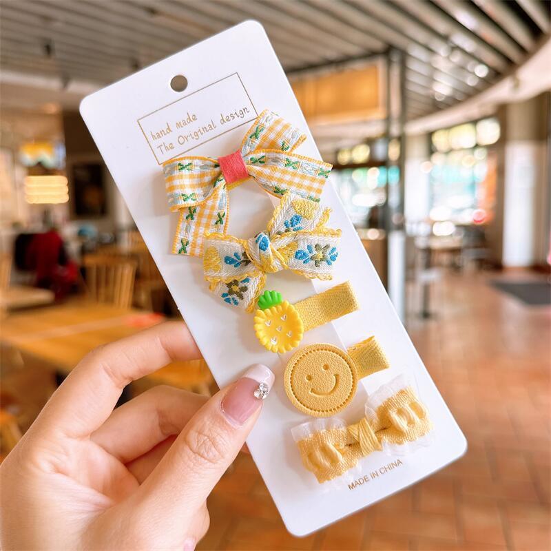 El volumen del cabello del bebé de la horquilla del bebé es pequeño clip de horquilla tocado de tela cubierta completa no daña el sudor clip de pelo accesorios para el cabello de los niños