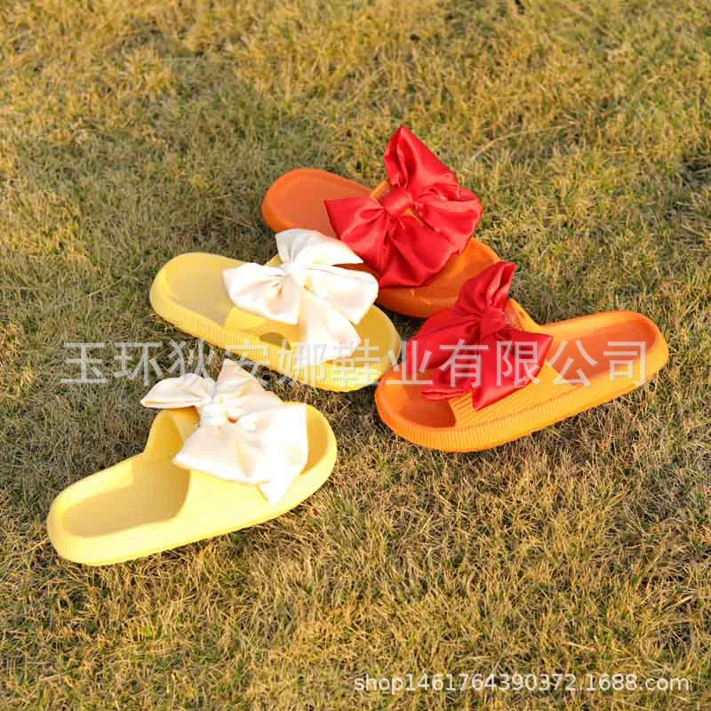 Сандалии и тапочки на толстой подошве, уличные Нескользящие банты, женские нескользящие милые домашние кексы, Пляжная Летняя мода