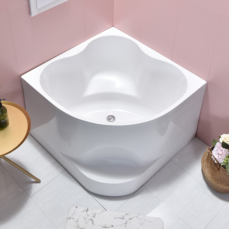 Manufacturer's Bathroom Acrylic Adult Triangular Small Apartment Deepened Bathtub Japanese Style Mini Fan-Shaped Mini Bathtub