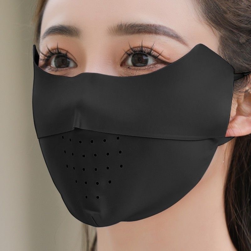 女性用日焼け止めマスク、夏用ロングネックプロテクター、紫外線防止、氷の薄い通気性、サイクリングと運転用サンシェード、フルフェイスマスク|undefined