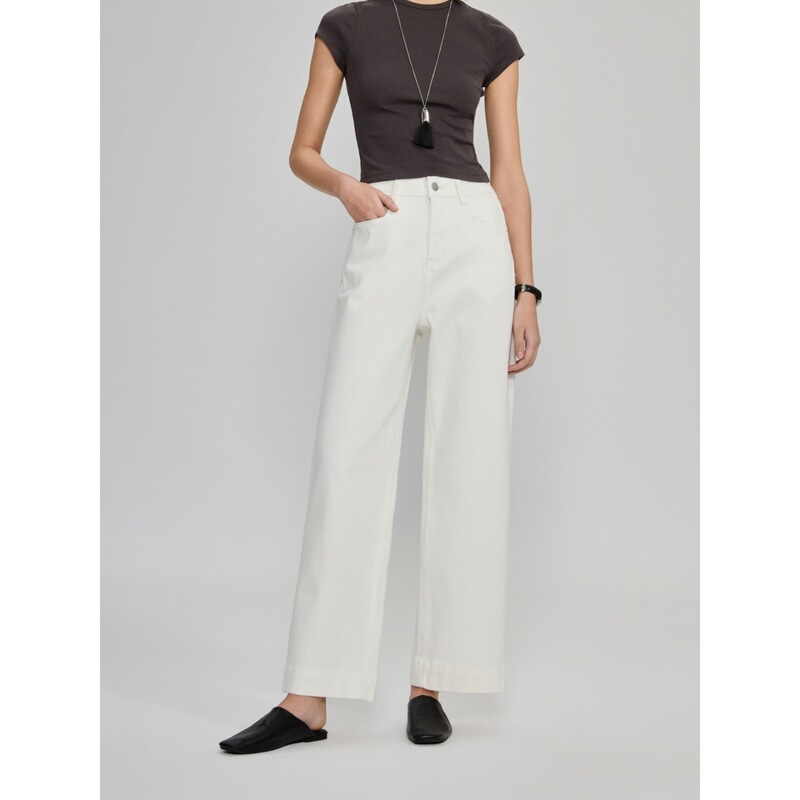 Jocorbei【Elegant White Straight-Leg】2026 White Cropped Jeans for Women, Four-Way Stretch Lyocell, Slimming Effect Jocorbei【Elegant White Straight-Leg】2026 White Cropped Jeans for Women, Four-Way Stretch Lyocell, Slimming Effect