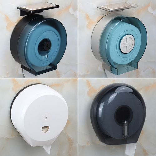 Wholesale punch-free large roll paper box hotel toilet roll paper holder bathroom waterproof toilet paper towel tube wall-mounted large tray