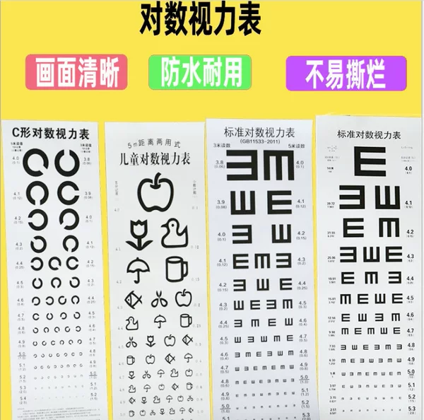 Visual chart wall chart international standard children's home kindergarten adult visual chart e-word c-shaped visual acuity test table