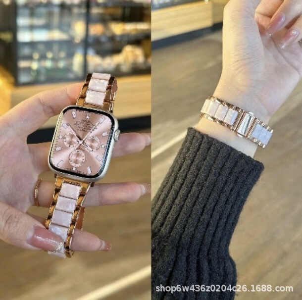 Cross-border metal resin for iwatchS9 apple watch strap s10 new watc8 creative advanced strap Cross-border metal resin for iwatchS9 apple watch strap s10 new watc8 creative advanced strap