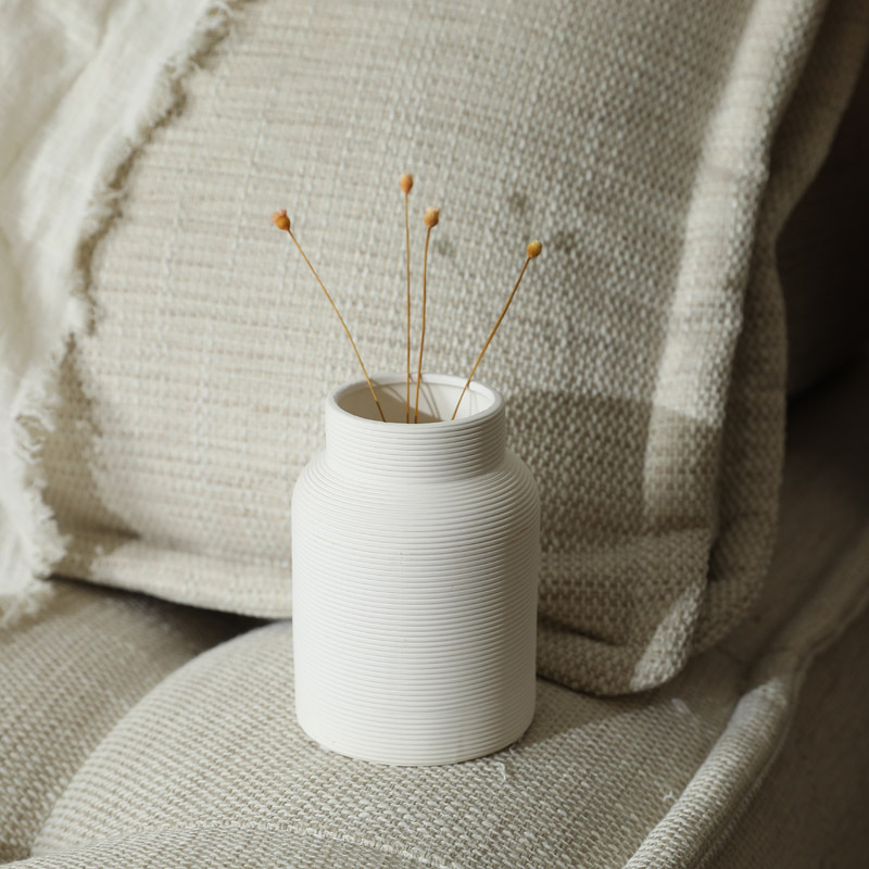 Jarrón de cerámica simple blanco escritorio suave decoración Nordic hogar sala de estar comedor arreglo de flores secas decoración al por mayor