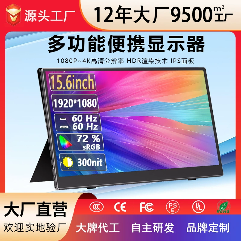 15,6" HDR портативный монитор IPS экран, игровое расширение для PS4/SWITCH/Xbox, прямое подключение, 1080P