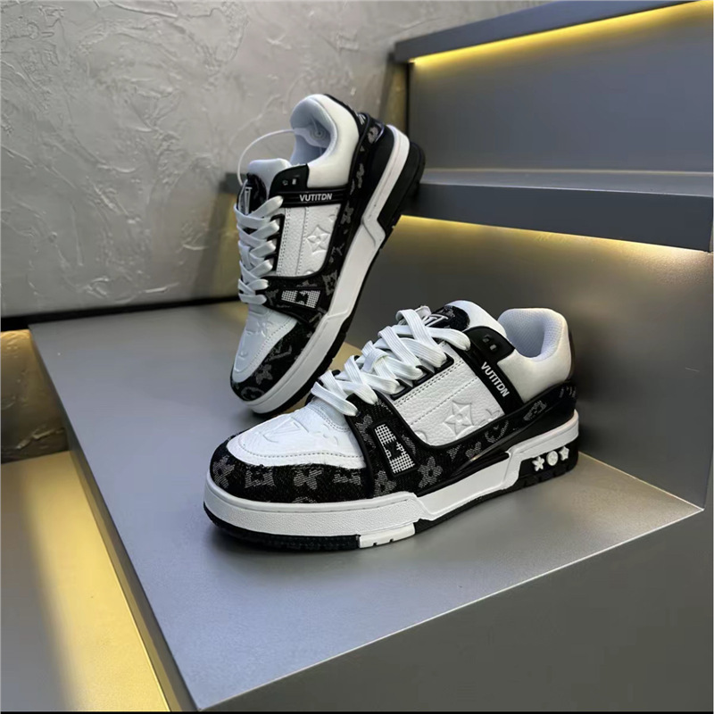 Versatile Casual Sneakers for Men and Women, Couple's Casual Shoes with Printed Color-Blocking, Thick-Soled, Comfortable, Trendy Casual Shoes