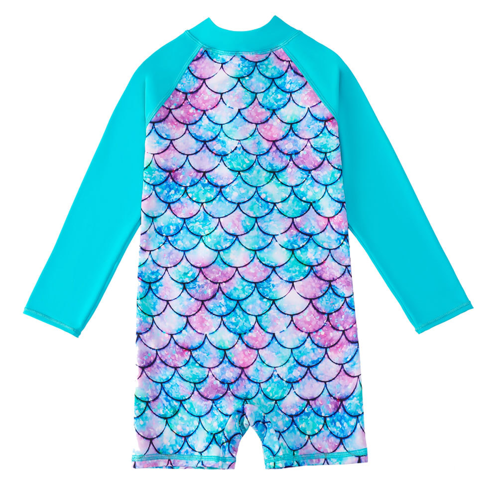 Foreign Trade Children's Swimsuit Long Sleeve Girls' One-piece Mermaid Swimsuit Medium And Big Children Sun Protection Surfing Suit Girls' Swimsuit display picture 2
