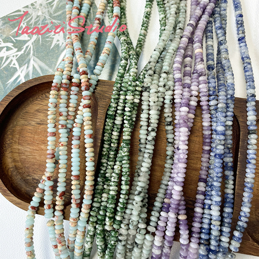 | 자연석 편평 스페이서 구슬 느슨한 구슬 DIY 수제 구슬 소재 손 목걸이 보석 액세서리