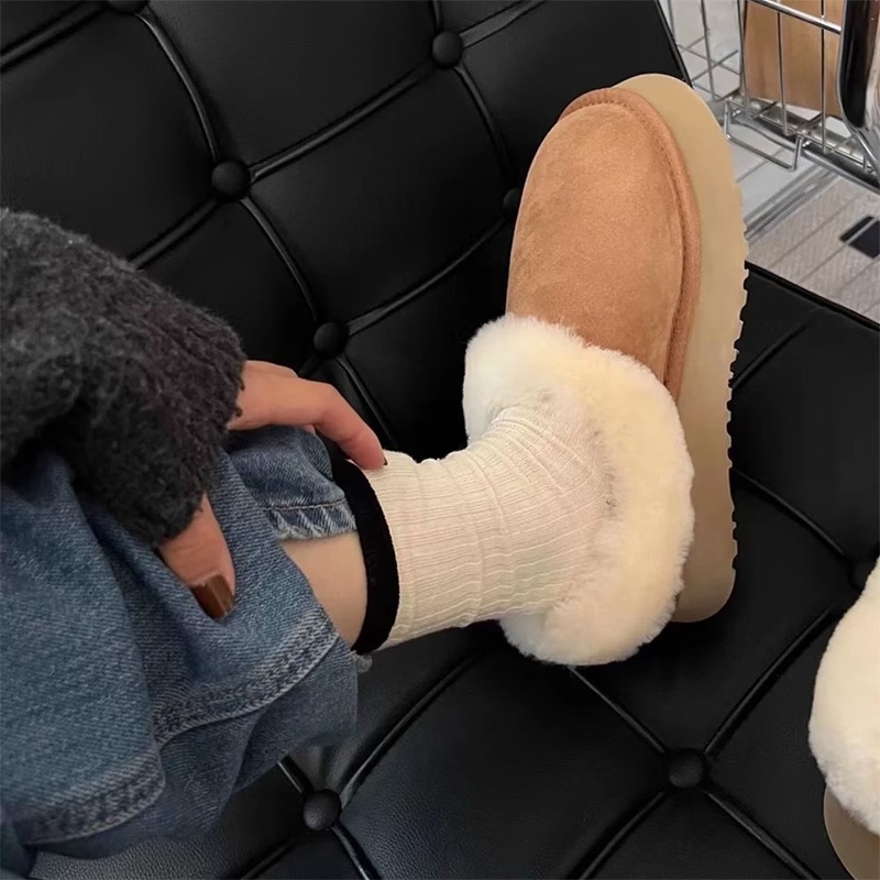 2023 Autumn/winter New Internet Red Thick Sole Fur Snow Cotton Shoes_voghion.com