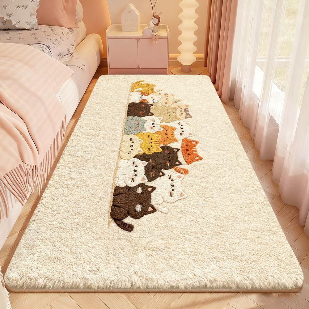 Cartoon children's wear-resistant non-slip carpet for bed made of…