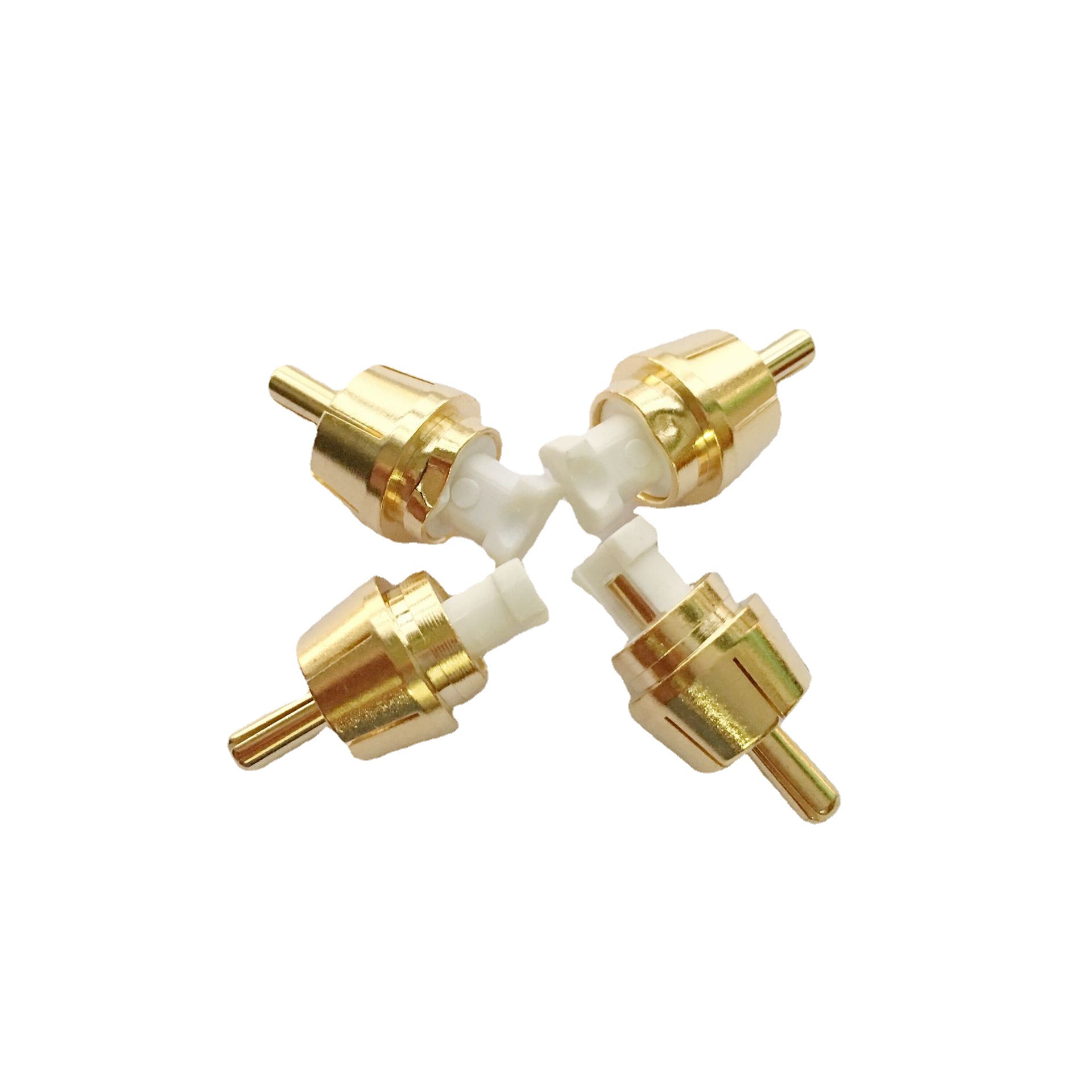 rca高档六缝平口镀金 音频插头 rca插头 rca公母镀金 莲花头