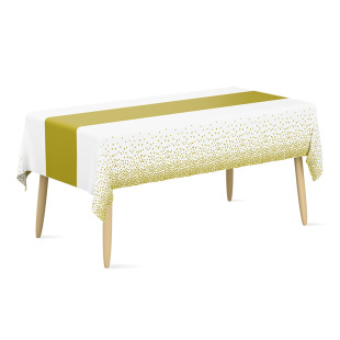 In stock disposable rectangular table runner tablecloth peva Amazon waterproof golden plastic party printed tablecloth