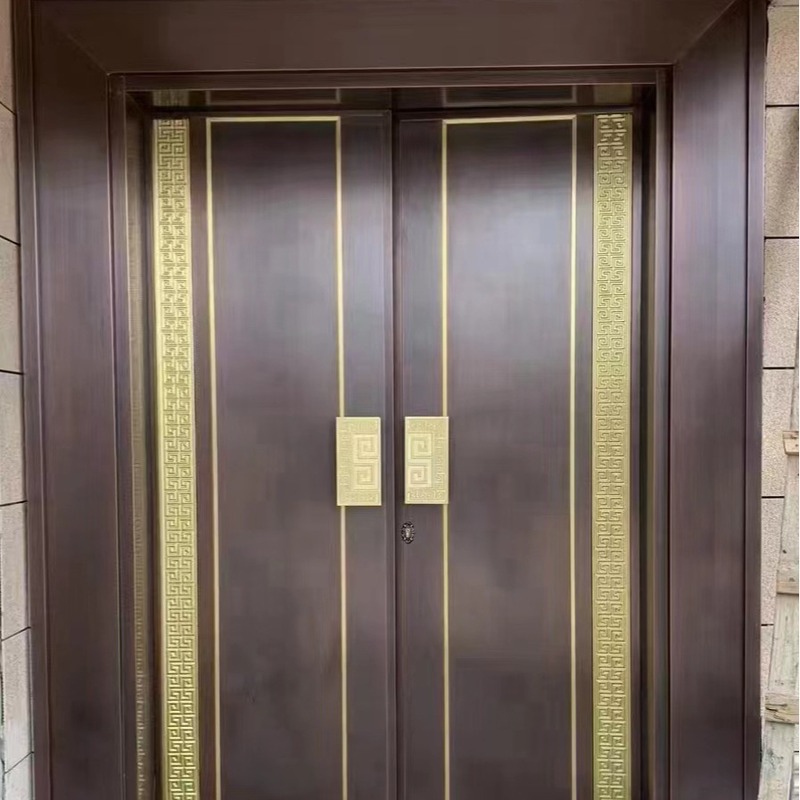 アルミ製の門の別荘の玄関の農村は家を建てます。|undefined