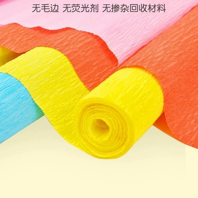 컬러 두껍게 칠해진 크레이프 종이 컬링 종이 유치원 플리츠 꽃 예술 장미 카네이션 꽃다발 소재 패키지