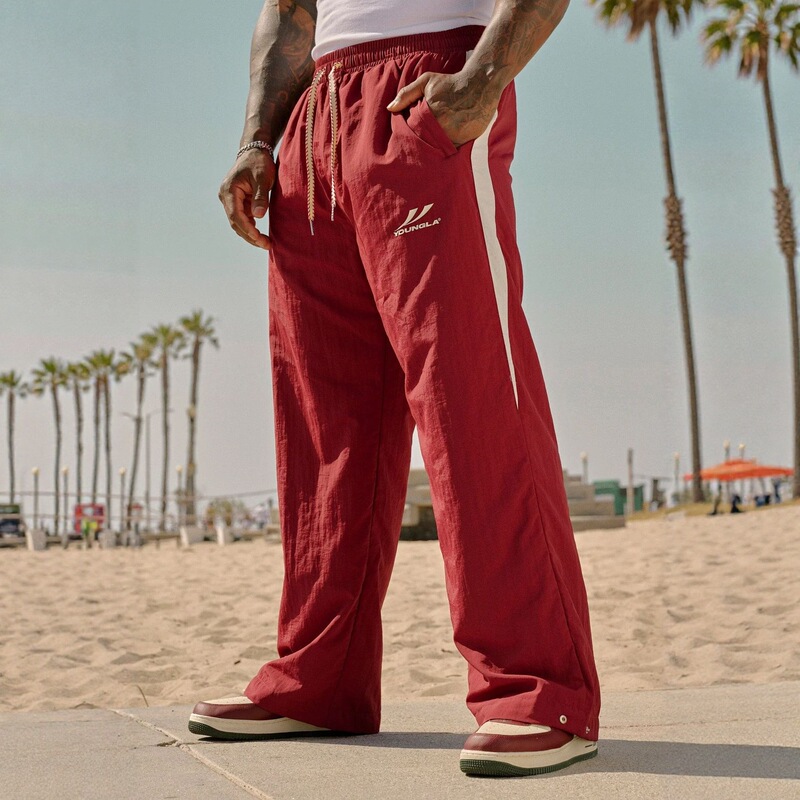 Youngla American New Jogging Sports Fitness Men's Sweatpants Loose Casual Wide Leg Trendy Patchwork Trousers Youngla American New Jogging Sports Fitness Men's Sweatpants Loose Casual Wide Leg Trendy Patchwork Trousers