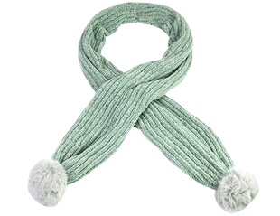 Factory Direct Supply of Custom-Made Warm and Fashionable Thickeneded Double-Layer Kidsren's Winter Chenille Knitted Scarf with Fake Fur Balls