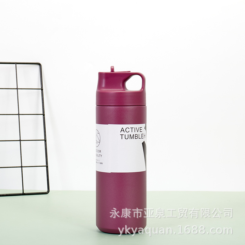 Taza de vacío de acero inoxidable de estilo japonés al aire libre mango portátil paja taza de agua taza de café portátil al por mayor