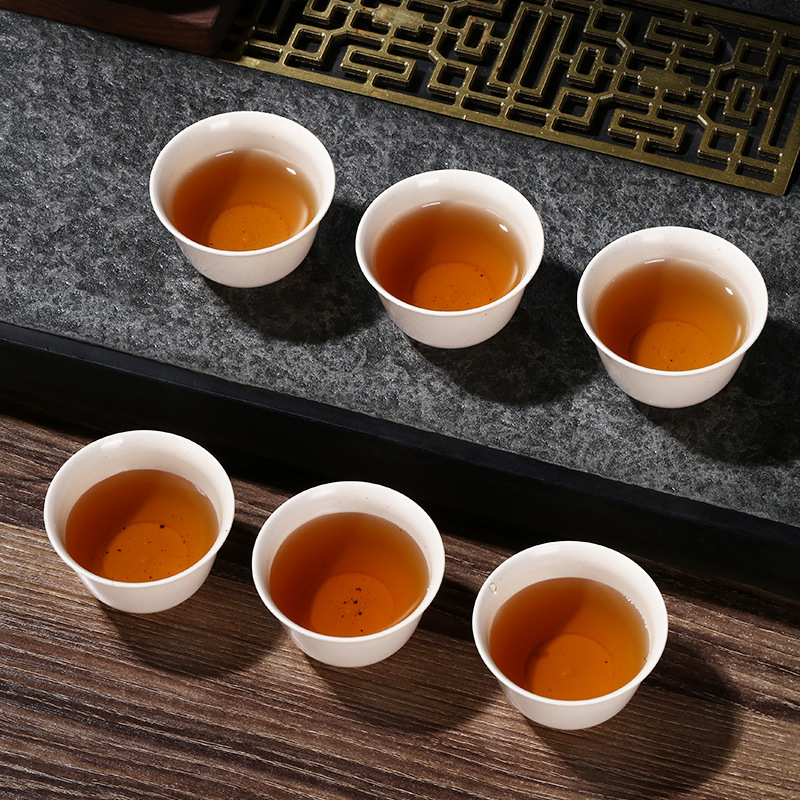 Wholesale premium Chinese disposable tea cup thick rice husk gongfu tea cup heat-resistant portable travel home guest cup