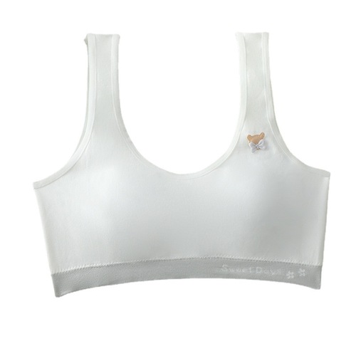 Seamless girls' developmental underwear, fixed cup, children's bra, middle and high school students, no steel ring, chest-wrapped bottoming vest