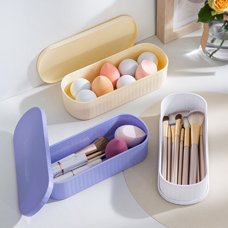 Makeup Brush Cleaning Box, Silicone Beauty Sponge, Powder Puff Cleaning Tool Set, Storage Rack, Cleaning and Drying All-In-One