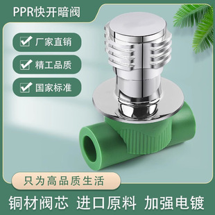 4-Point 6-Point Ppr Concealed Valve Switch, High-Quality Home Decoration Water Pipe Quick-Open Concealed Valve Water Stop Valve, All-Copper 20 25