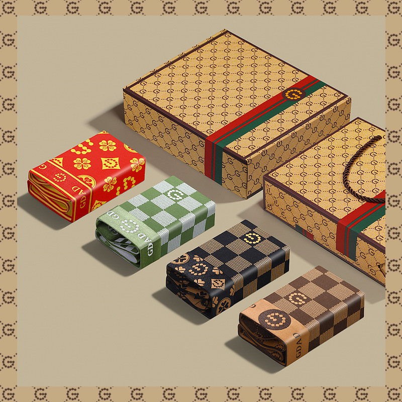 [다섯꽃 레드 + 체커보드 그린 + 체커보드 블랙 + 체커보드 브라운]