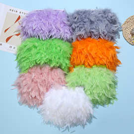 火鸡毛火片布边10-15CM服装服饰辅料DIY饰品装饰羽毛材料源头工厂