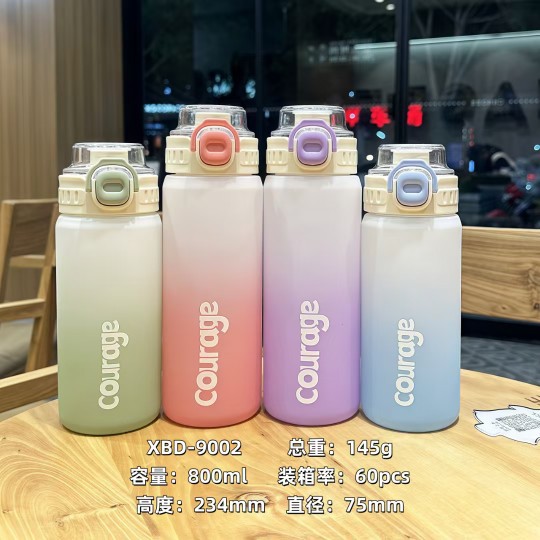 Sinbei transfronterizo tendencia de plástico de niñas tazas de agua portátiles para niños 800ml tazas de capacidad de la escuela de estudiantes hervidas