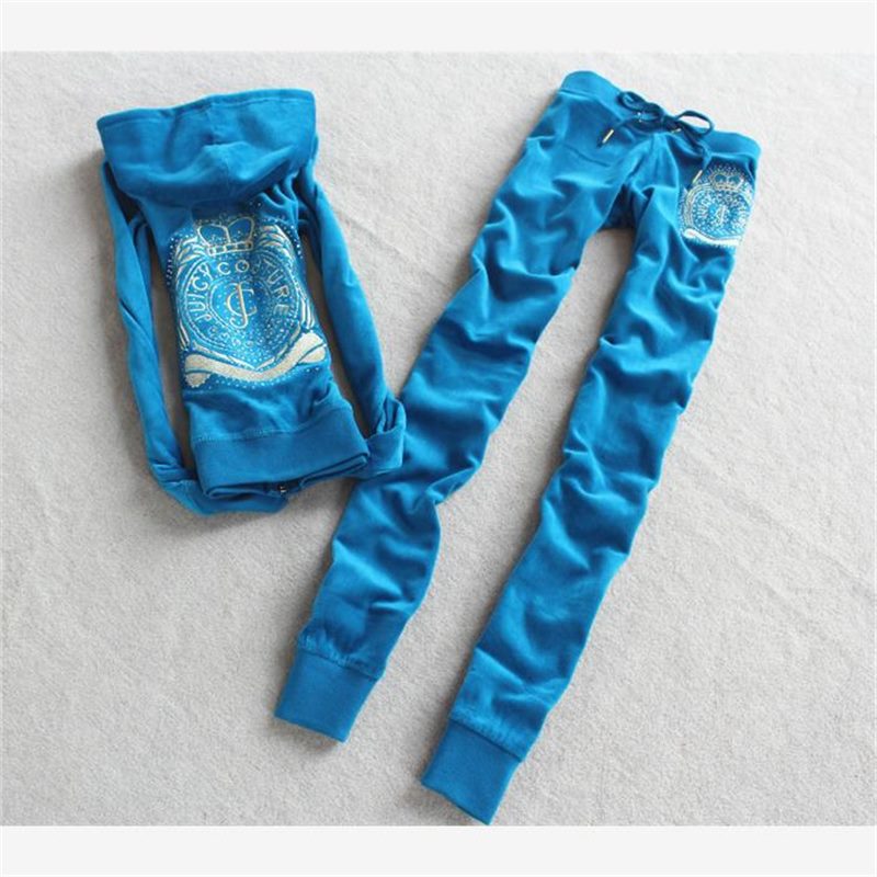 Juicy Coconut Spring and Autum Women's Velvet Sportswear Casual Suit Two-Piece Long-Sleeved Sweatshirt Slim Fit