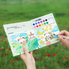 Creative Watercolor Coloring Book for Kids Portable Coloring Book for Kindergarten Coloring and Drawing Album DIY Portable Sticker Book