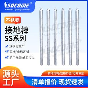 Factory wholesale national standard power fittings without thread 316 stainless steel grounding rod SS series lightning protection equipment