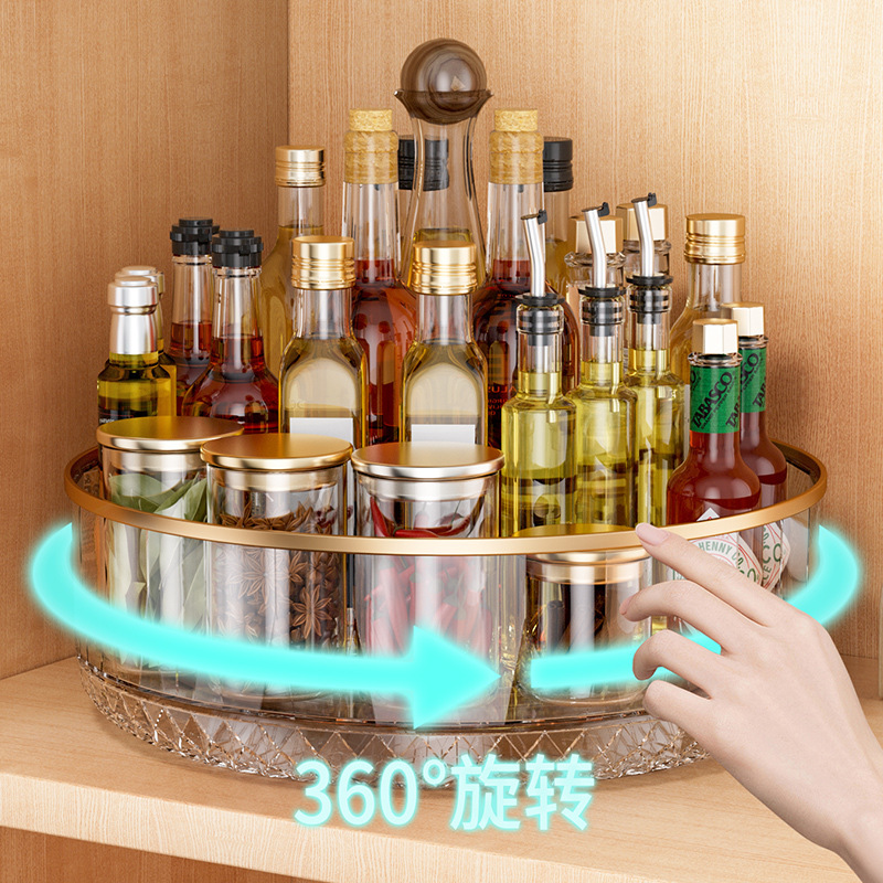 Sustainable and Stylish Spice Rack for Kitchen - Rotating Storage Unit for Household Seasonings, Complete Set of Condiments, Countertop Multi-functional Utensil Stand